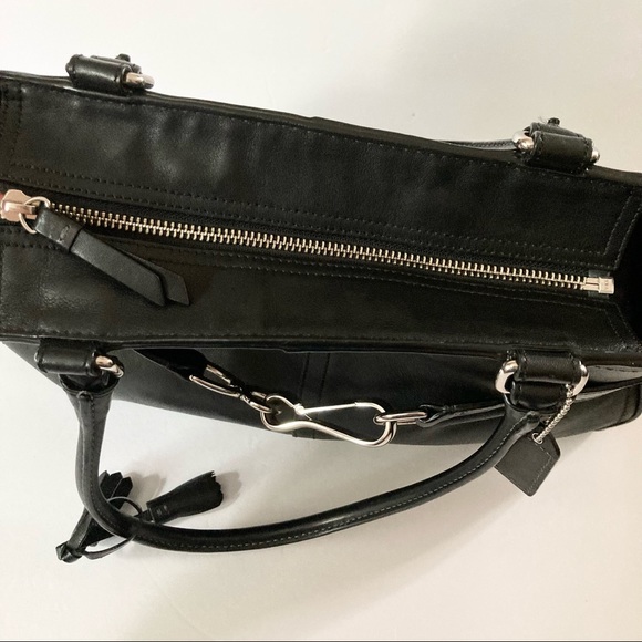 COACH Hamptons Satchel F08A71 Black Leather Bag - Picture 11 of 16